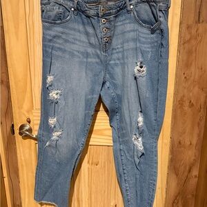 Torrid Blue Distressed Boyfriend Jeans